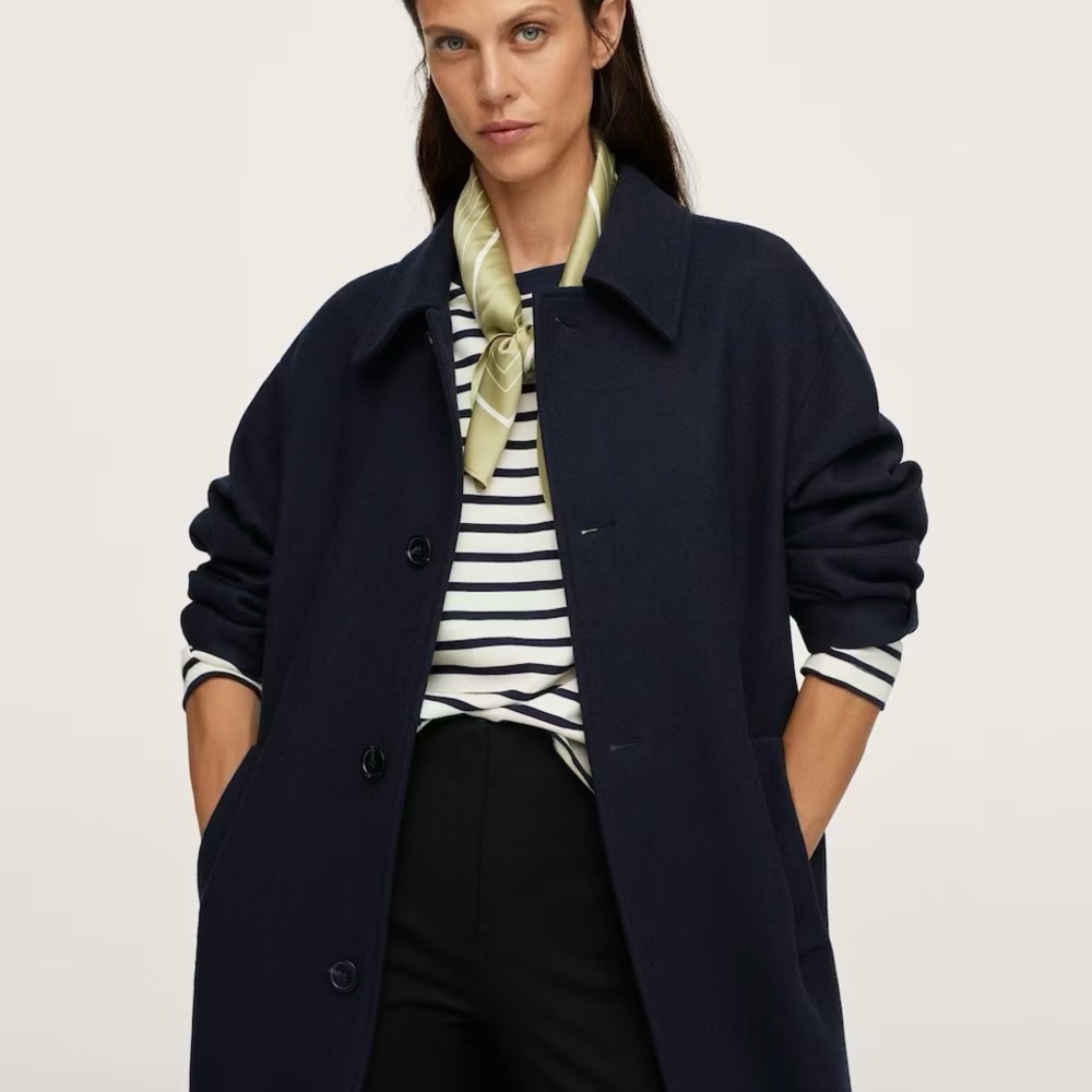 MANGO Oversize Wool Coat